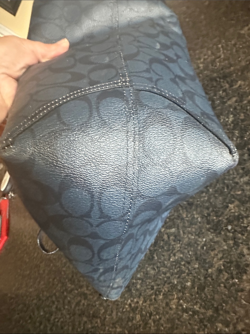 Coach Reversible Chalk/Navy Signature Canvas Tote Bag READ DETAILS - Picture 6 of 16